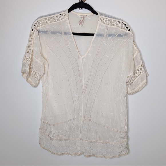 Sundance Ivory Top with Embroidery| Size xs - Picture 1 of 6